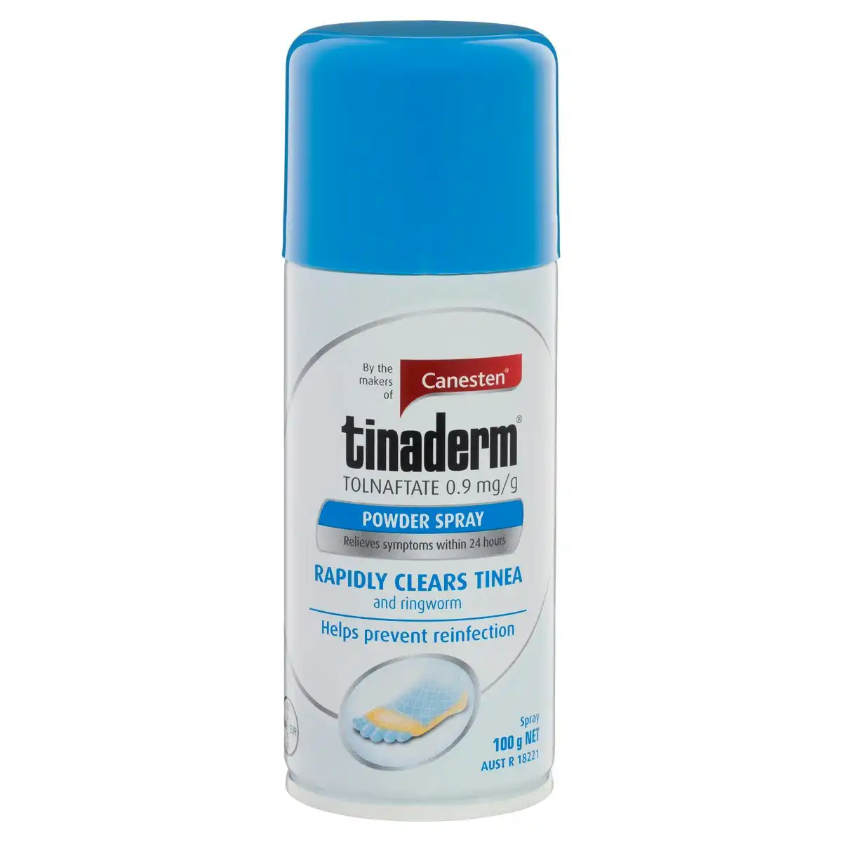 Canesten Tinaderm Powder Spray Tinea and Ringworm Treatment 100g