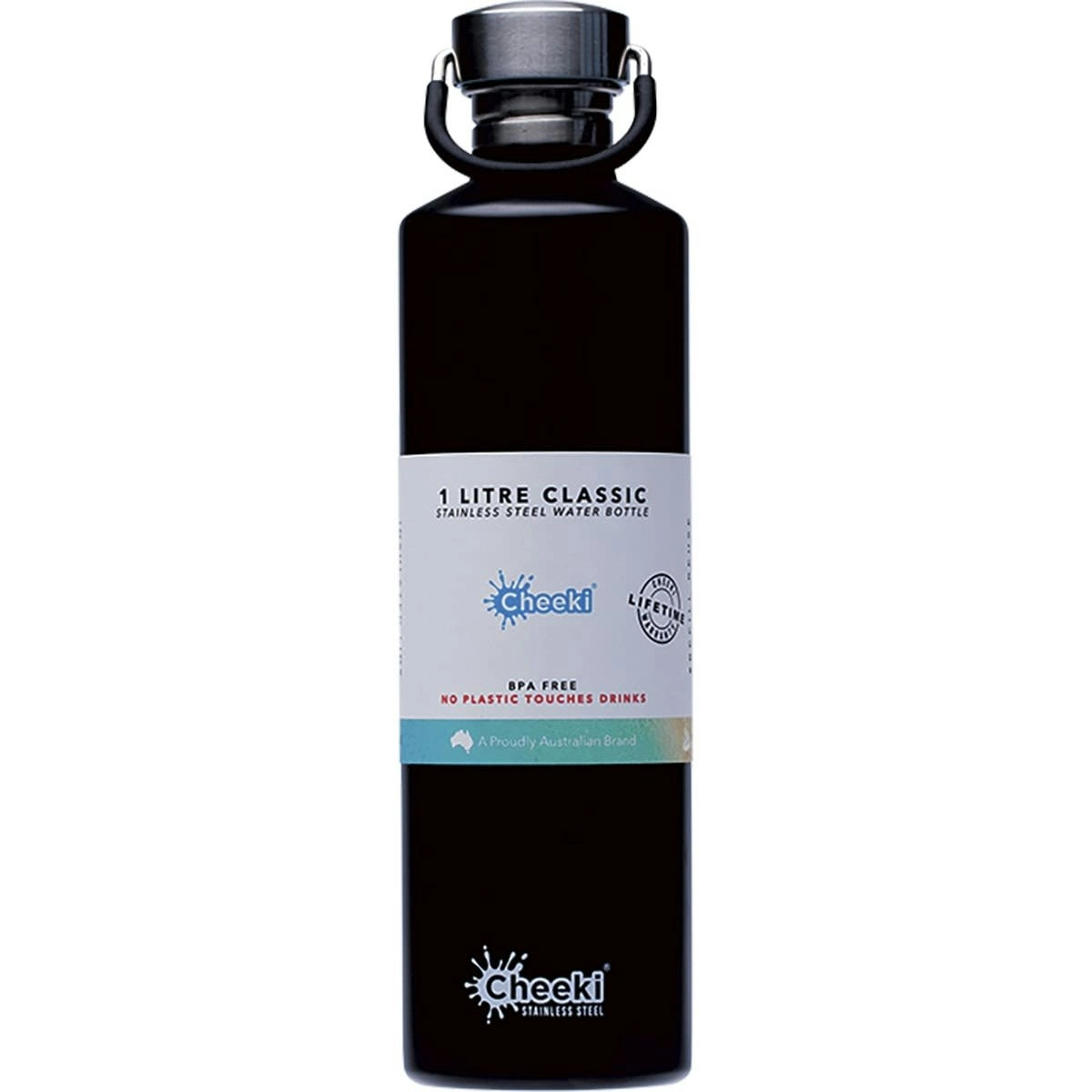 Cheeki Stainless Steel Bottle Matte Black 1 Litre