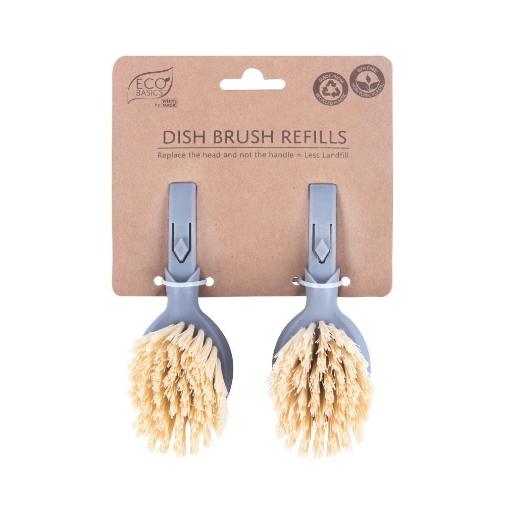 White Magic Eco Basics Dish Brush Refills 2Pk (Pack of 6)