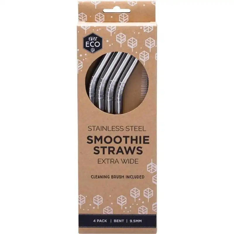 Ever Eco Stainless Steel Straws - Bent Smoothie 4