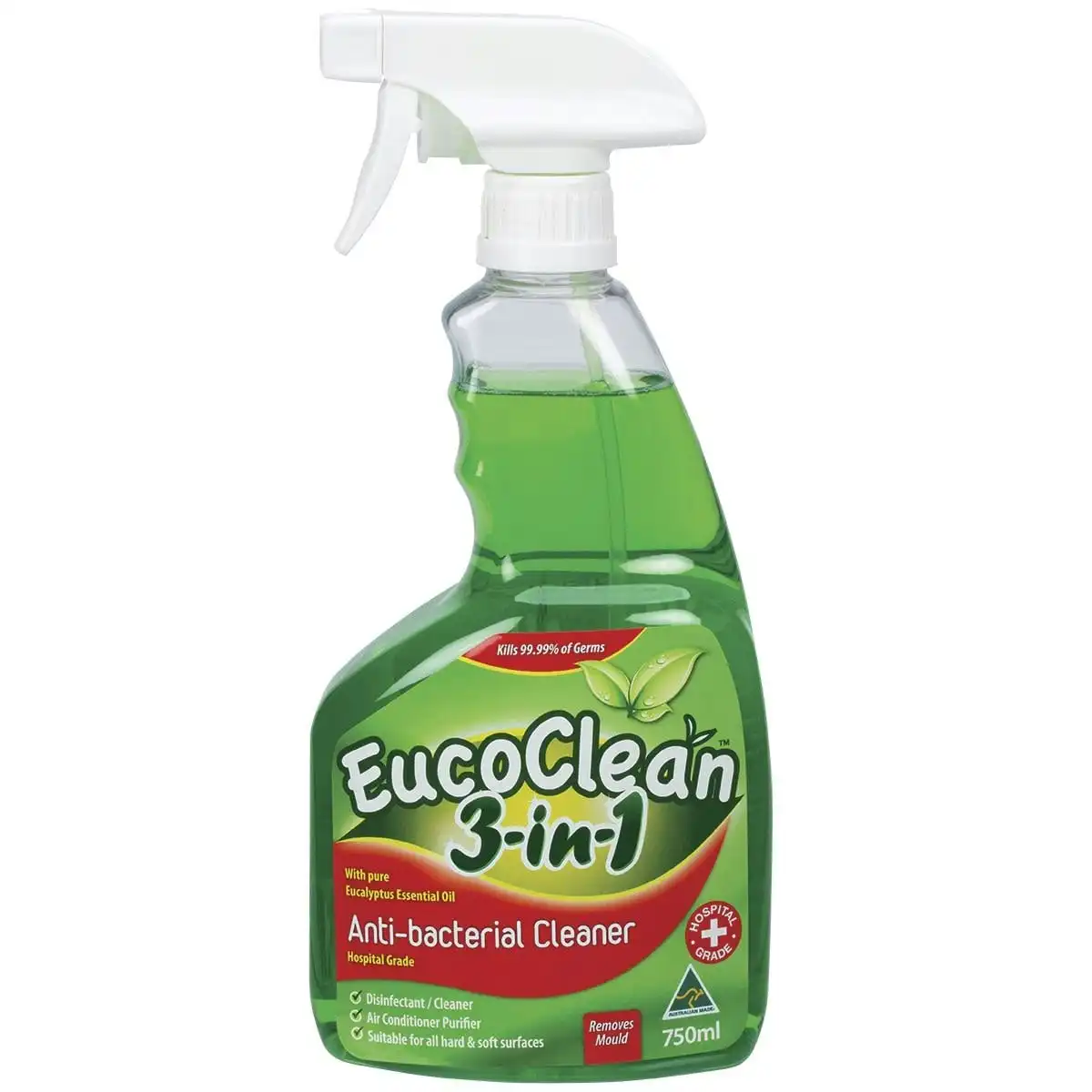 EucoClean Anti-bacterial Spray 3-in-1 With Pure Eucalyptus Essential Oil 750ml