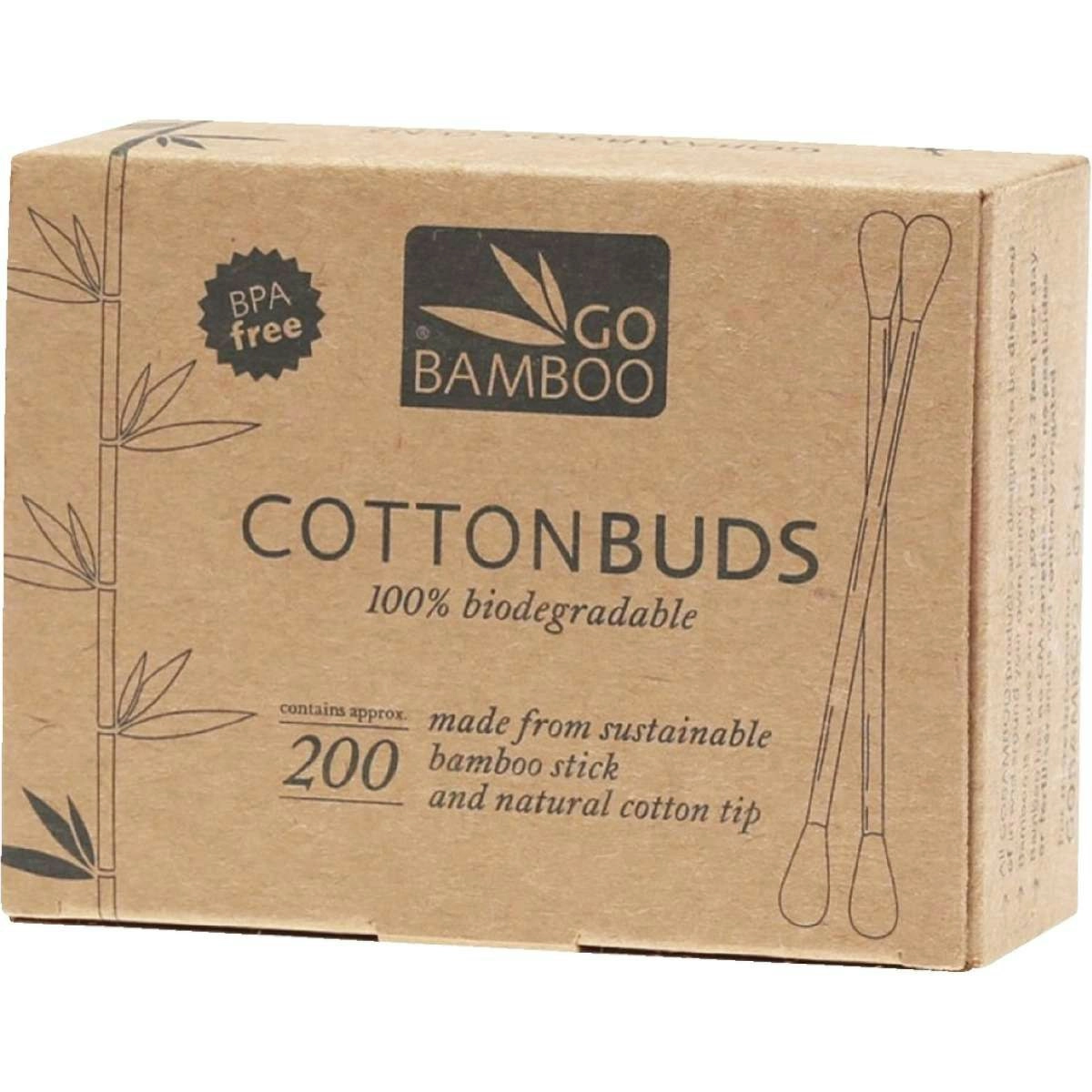 Go Bamboo Cotton Buds 100% Biodegradable 200