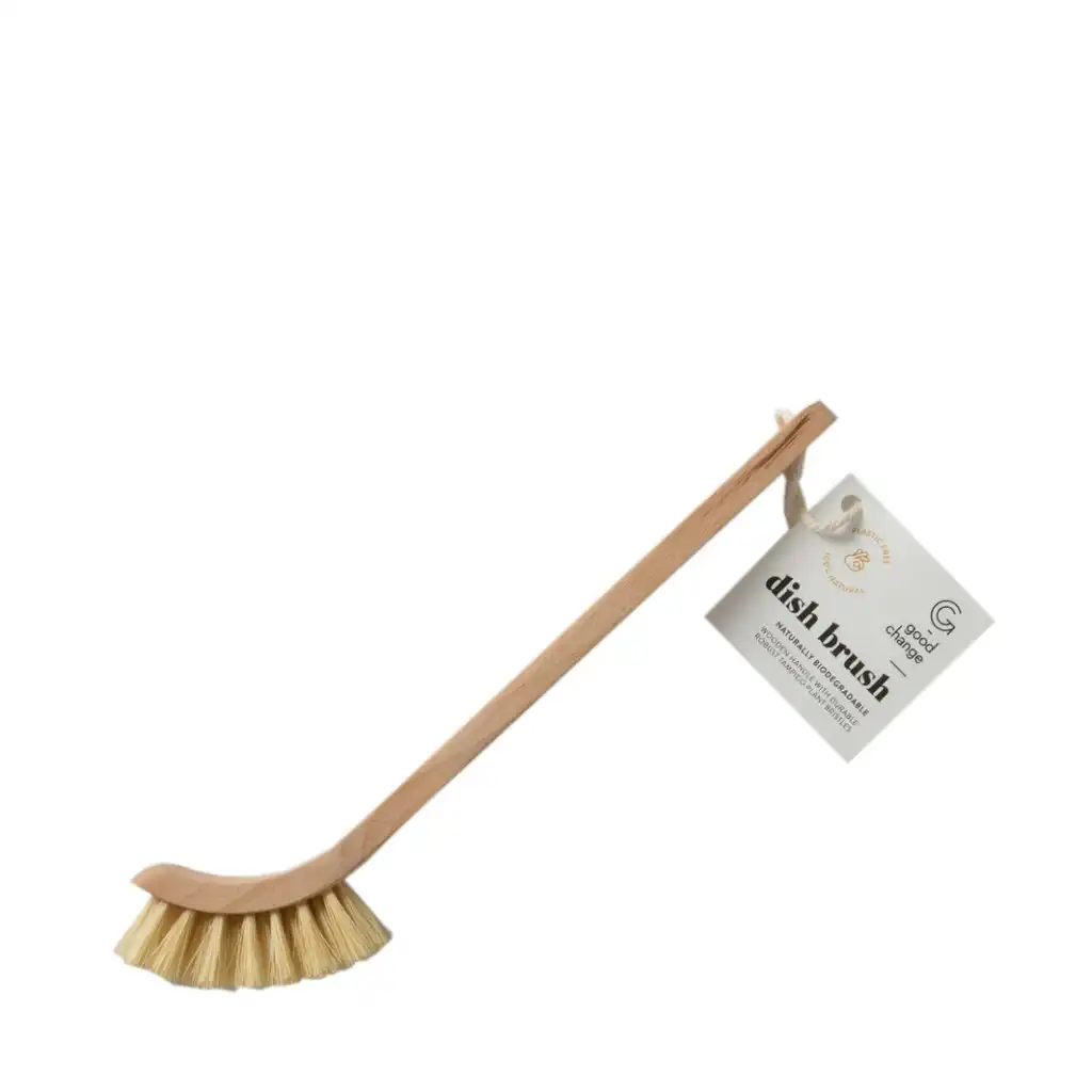 Good Change STORE Dish Brush Wooden Handle, Plant Bristles 1