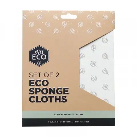 Ever Eco Eco Sponge Cloths Scandi Leaves Collection 2