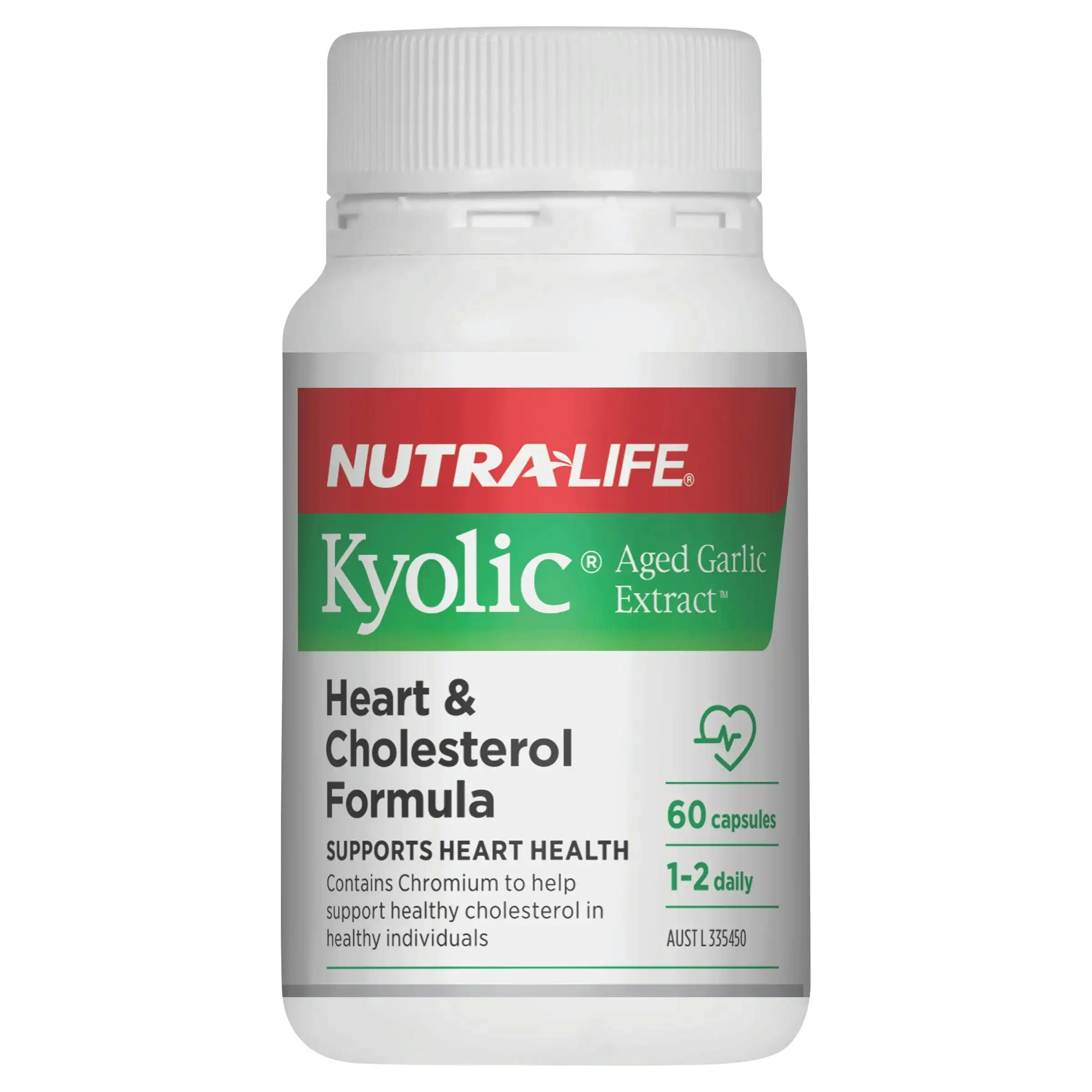 Nutra-Life Kyolic Aged Garlic Extract Heart & Cholesterol Formula 60 Capsules