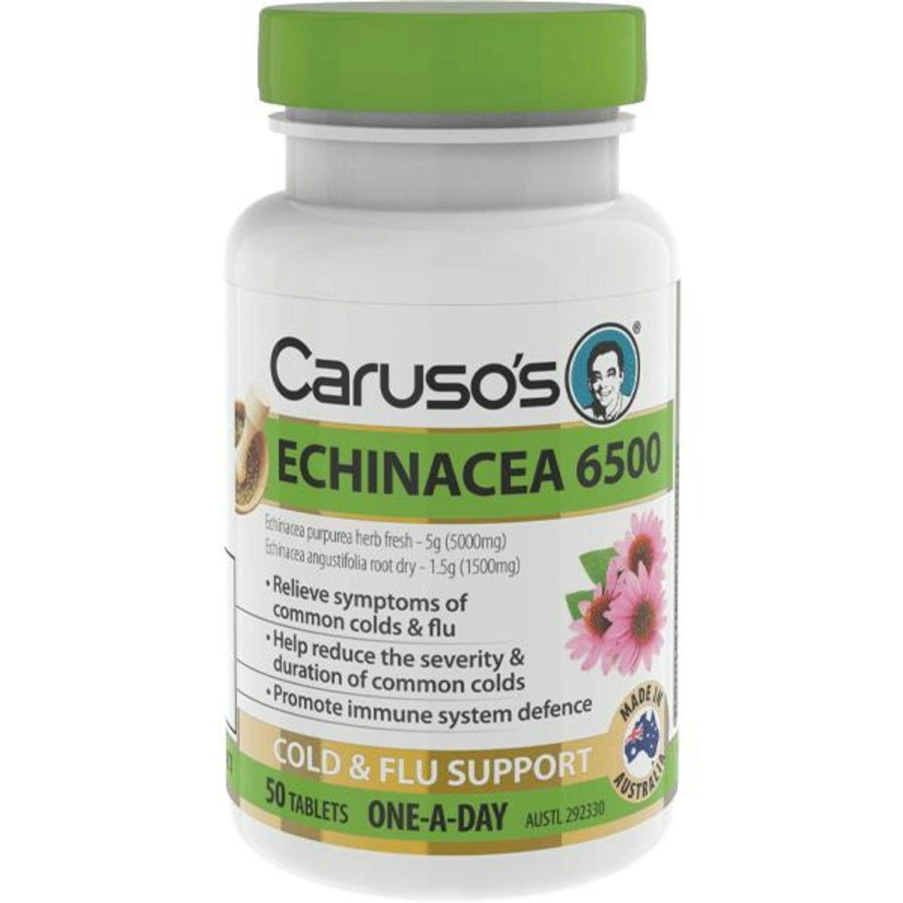 Caruso's Natural Health One a Day Echinacea 6500mg 50 Tablets