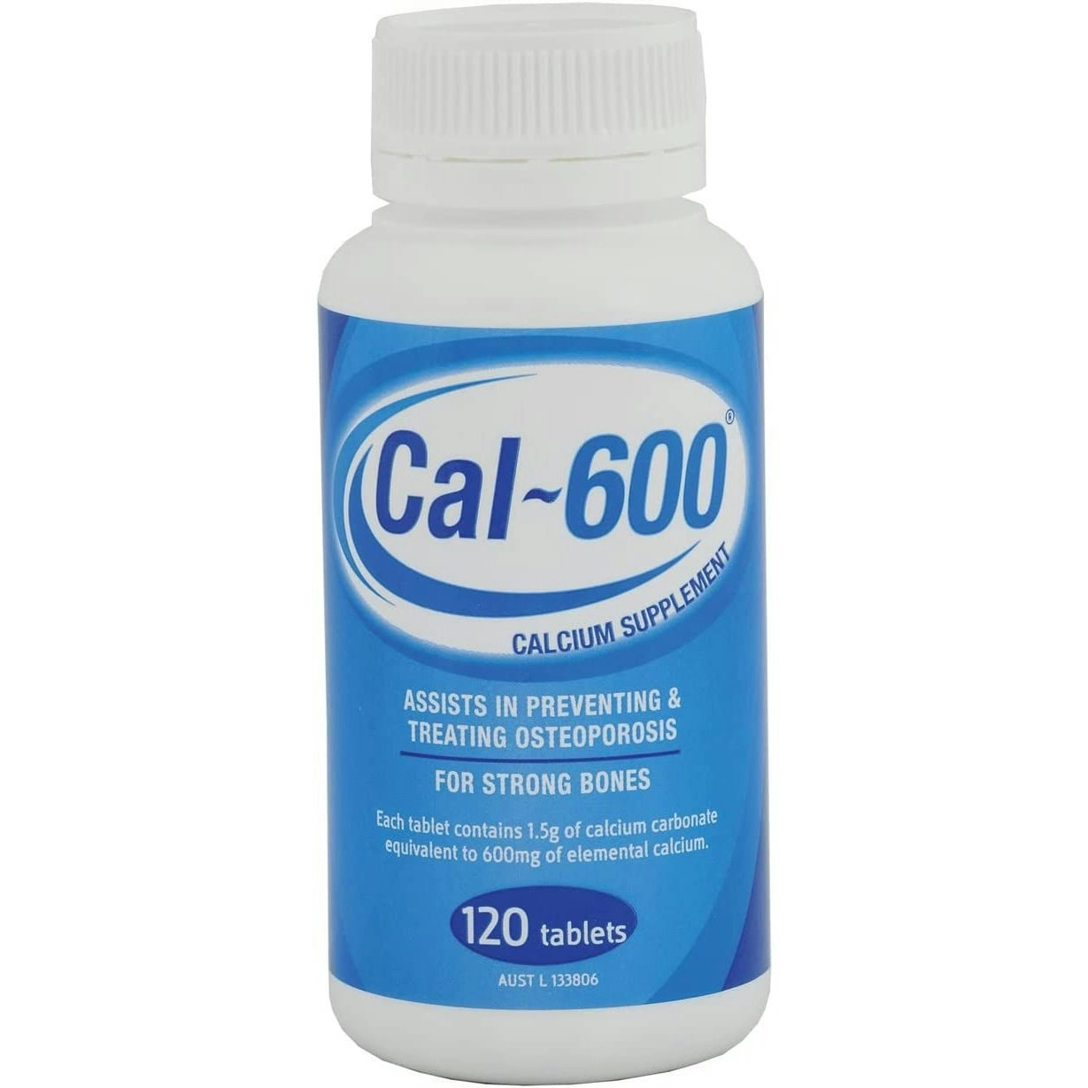 Cal-600 Calcium Supplement Tablets 120 Pack