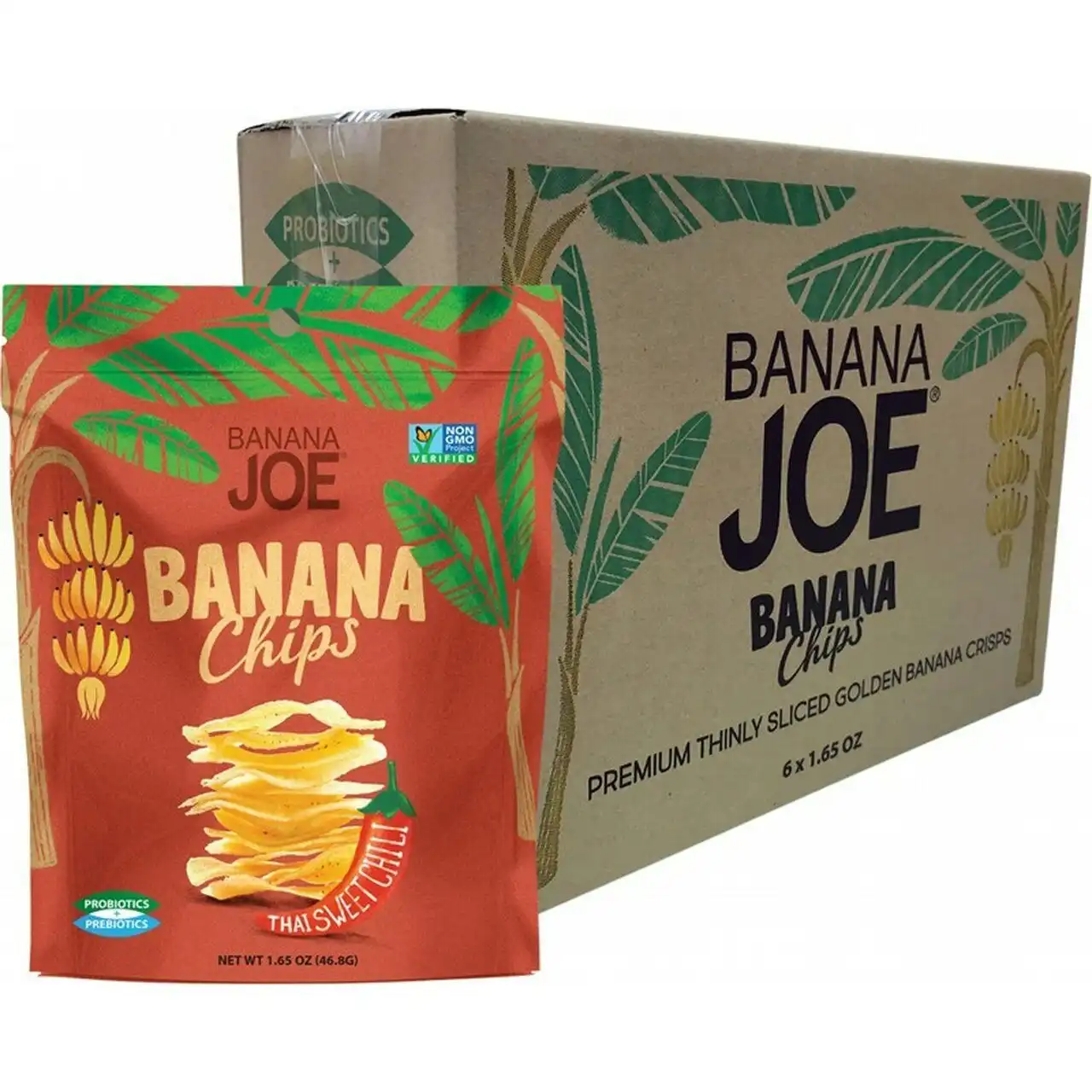 Banana Joe Banana Chips Thai Sweet Chili 46.8g 6PK