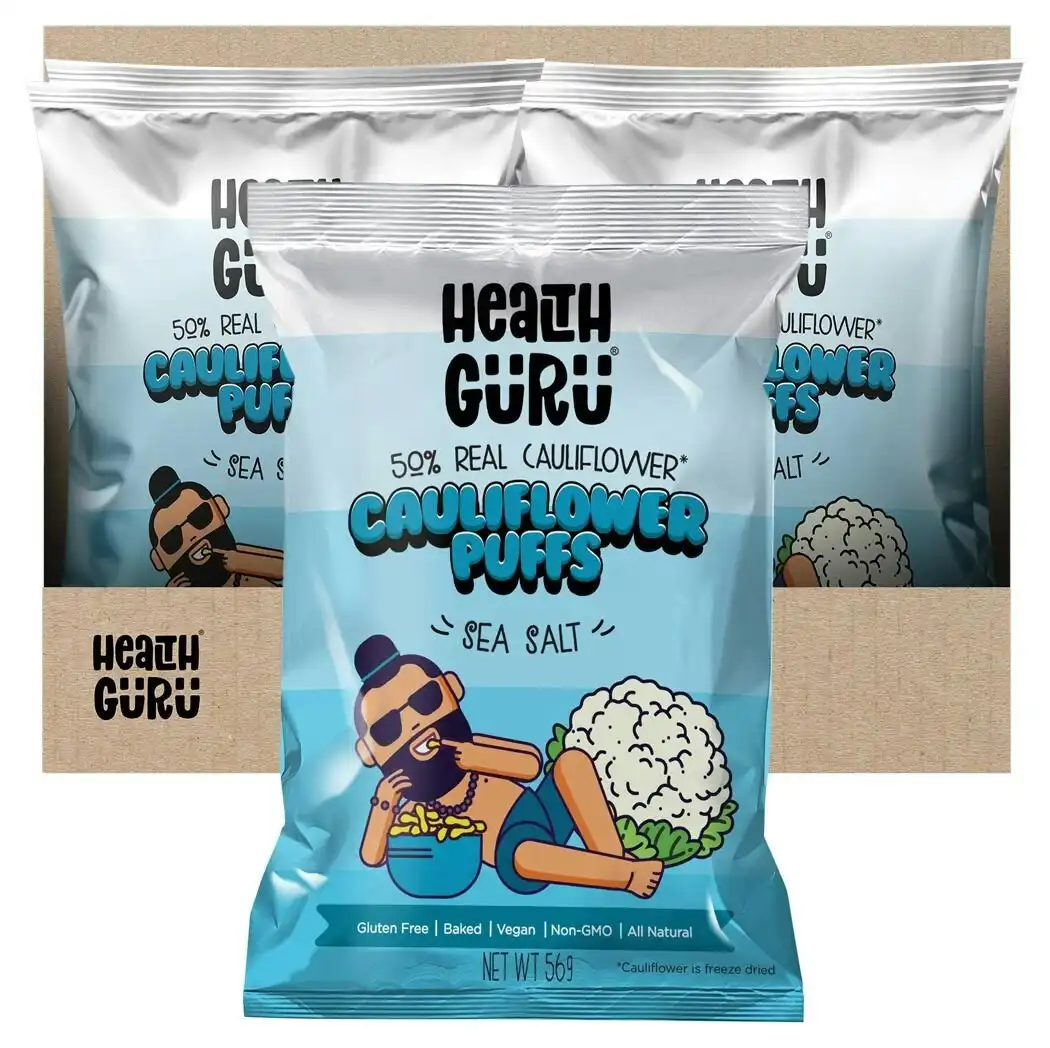 Health Guru Cauliflower Puffs Sea Salt 56g 12PK