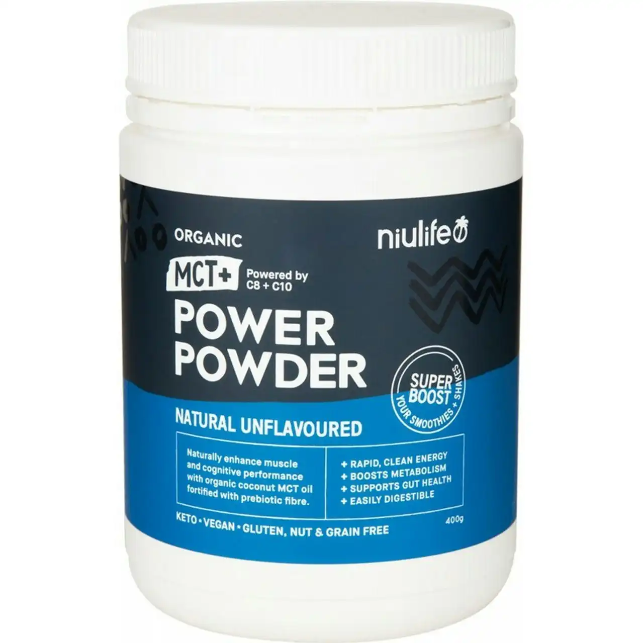 Niulife Organic MCT+ Power Powder Natural Unflavoured 400g