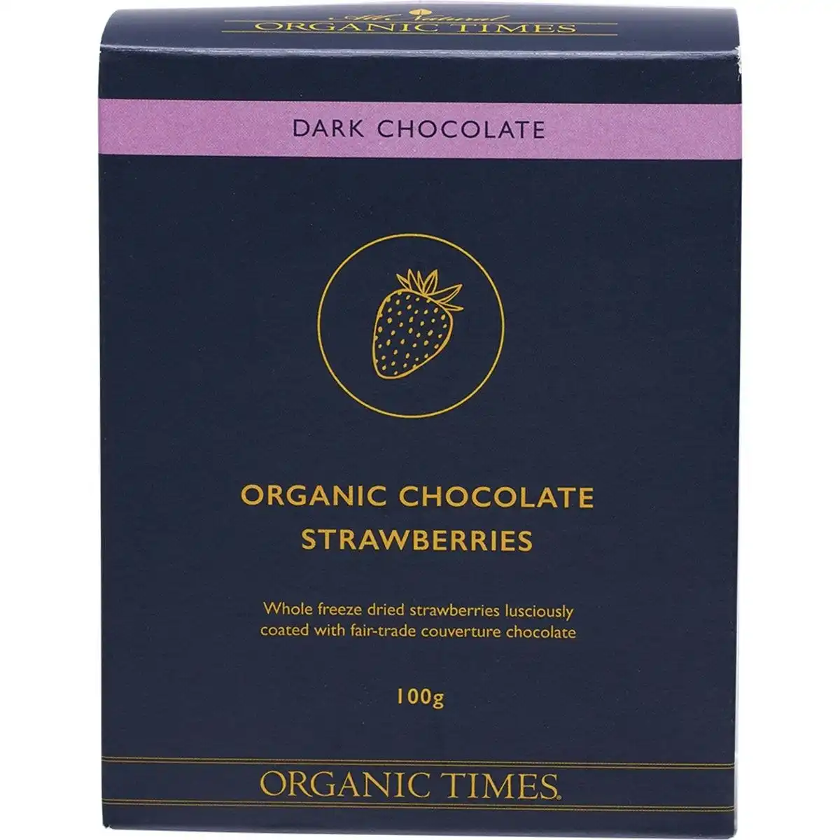 Organic Times Dark Chocolate Strawberries 100g