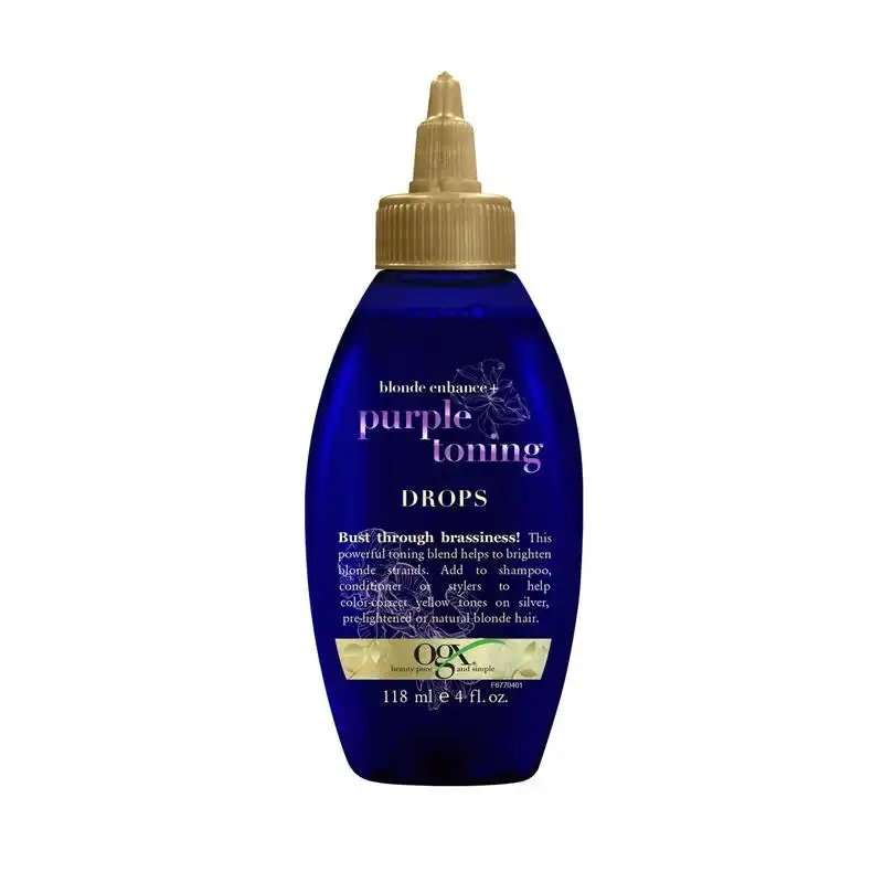 OGX Blonde Enhance + Purple Toning Drops For Blonde Coloured Hair 118mL