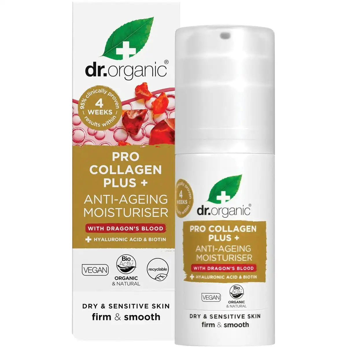 Dr Organic Pro Collagen Plus+ Anti Aging Moisturiser With Dragons Blood 50ml