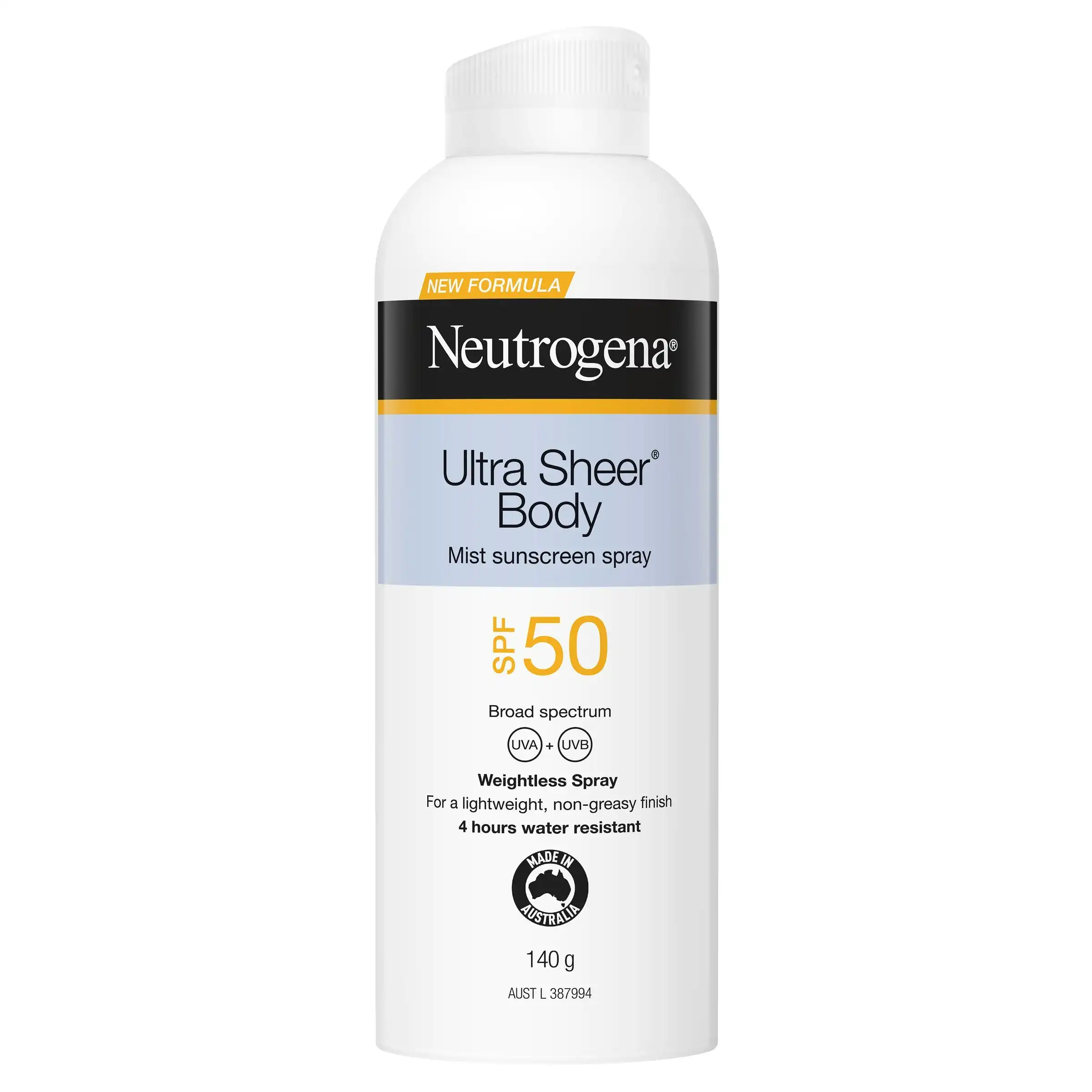 Neutrogena Ultra Sheer Body Mist Sunscreen SPF 50 140g