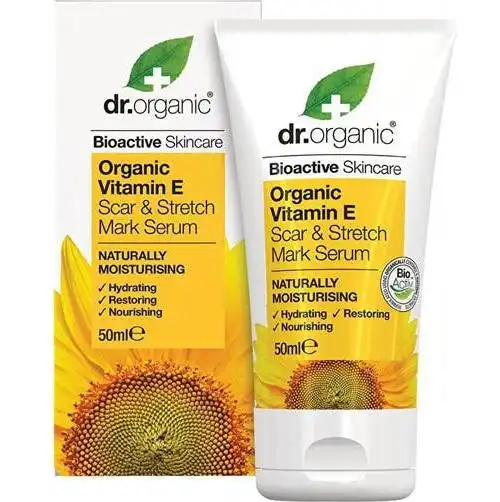 Dr Organic Scar & Stretch Mark Serum Organic Vitamin E 50ml