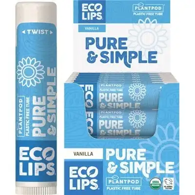 Eco Lips Lip Balm Pure & Simple - Vanilla 4.25g 24PK