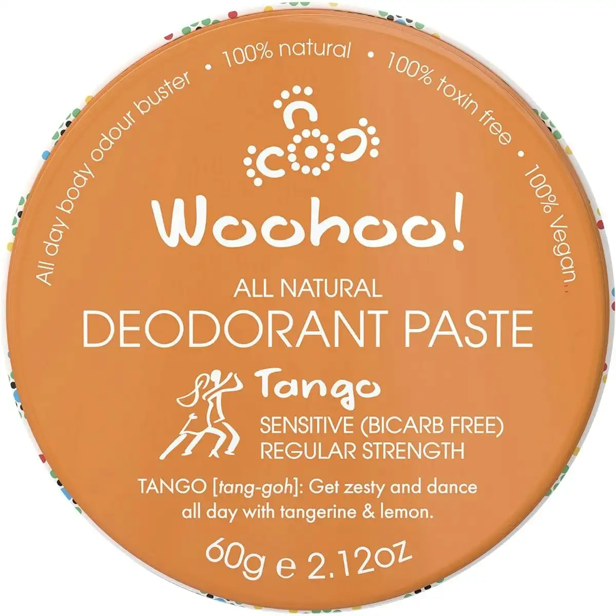 Woohoo Body Deodorant Paste (Tin) Tango - Sensitive (Bicarb Free) 60g