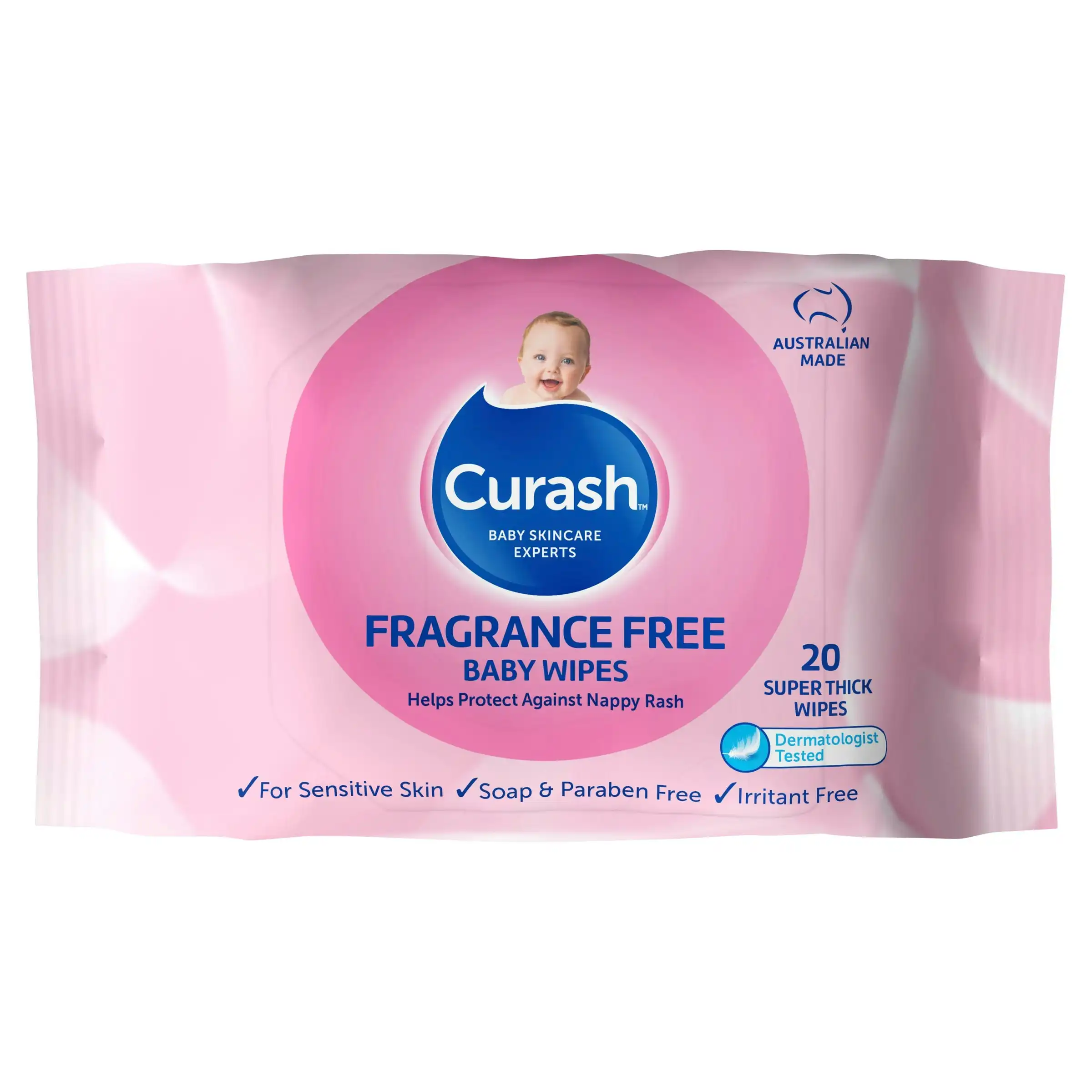 Curash Babycare Fragrance Free Wipes 20