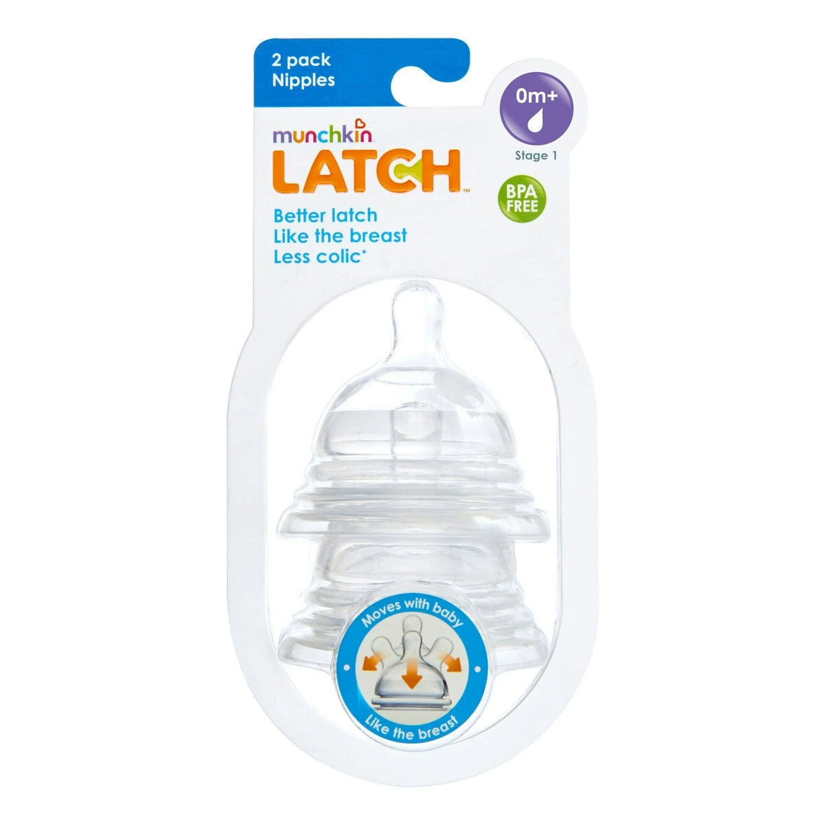 Munchkin Latch Stage 1 Nipple 2PK