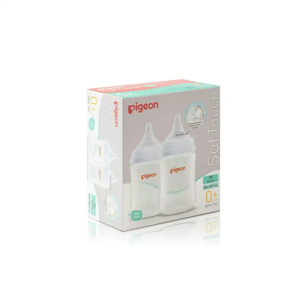 PIGEON Softouch Pp Bt 0+M 160ml Twin Pk