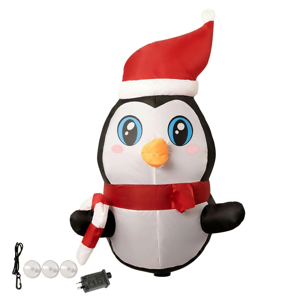 Santaco Christmas Inflatable Lighted Xmas Window Decorations 0.9M Penguin Lights