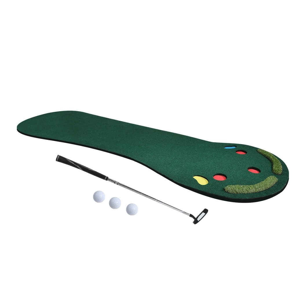 Centra 3M Golf Putting Mat Practice Training Indoor Outdoor Portable Slope Balls