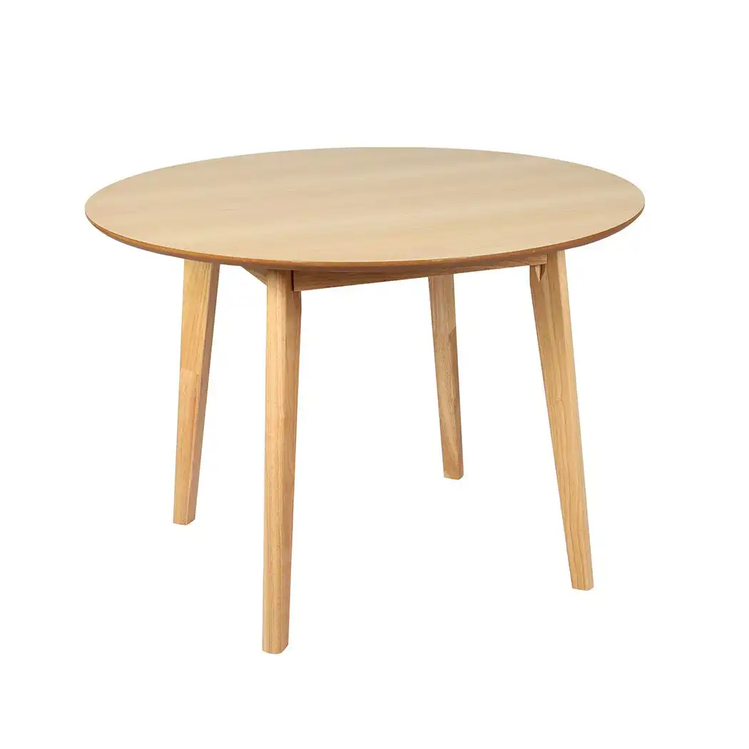 Levede Dining Table Round Rubberwood Base Kitchen Cafe Restaurant Natural 120cm