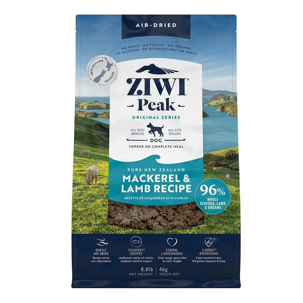 Ziwi Peak Air Dried Dog Food 4kg Mackerel & Lamb