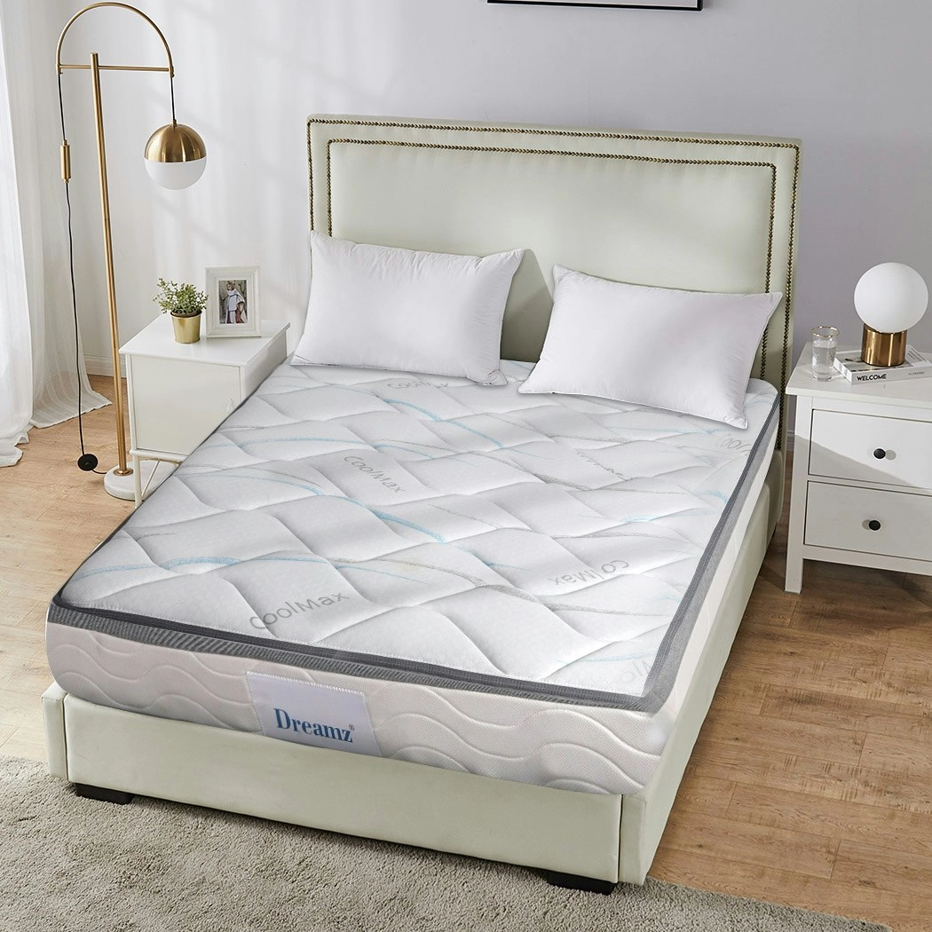 Dreamz Spring Mattress Bed Pocket Tight Top Foam Medium Firm Double Size 25CM