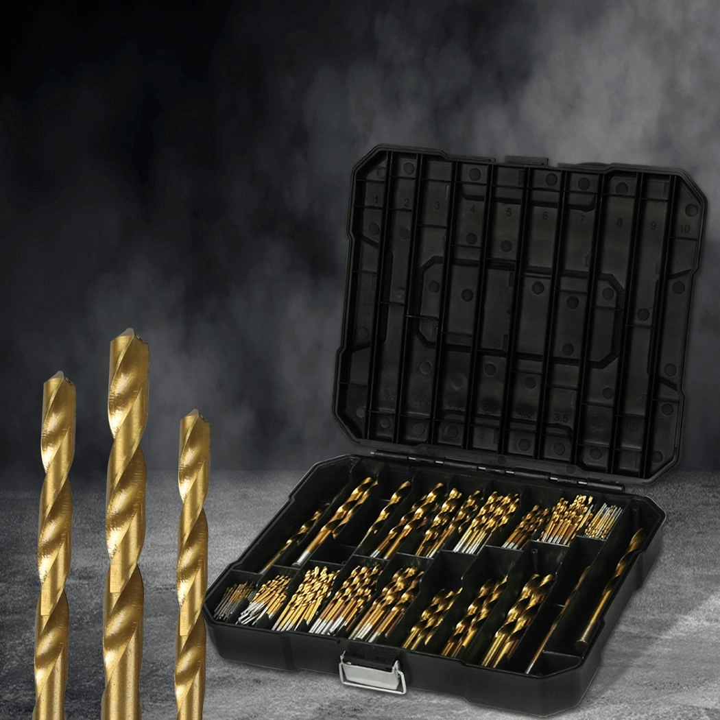 Traderight Drill Bits Set HSS 1mm-10mm Titanium Coated Metal Wood Plastic 230PCS