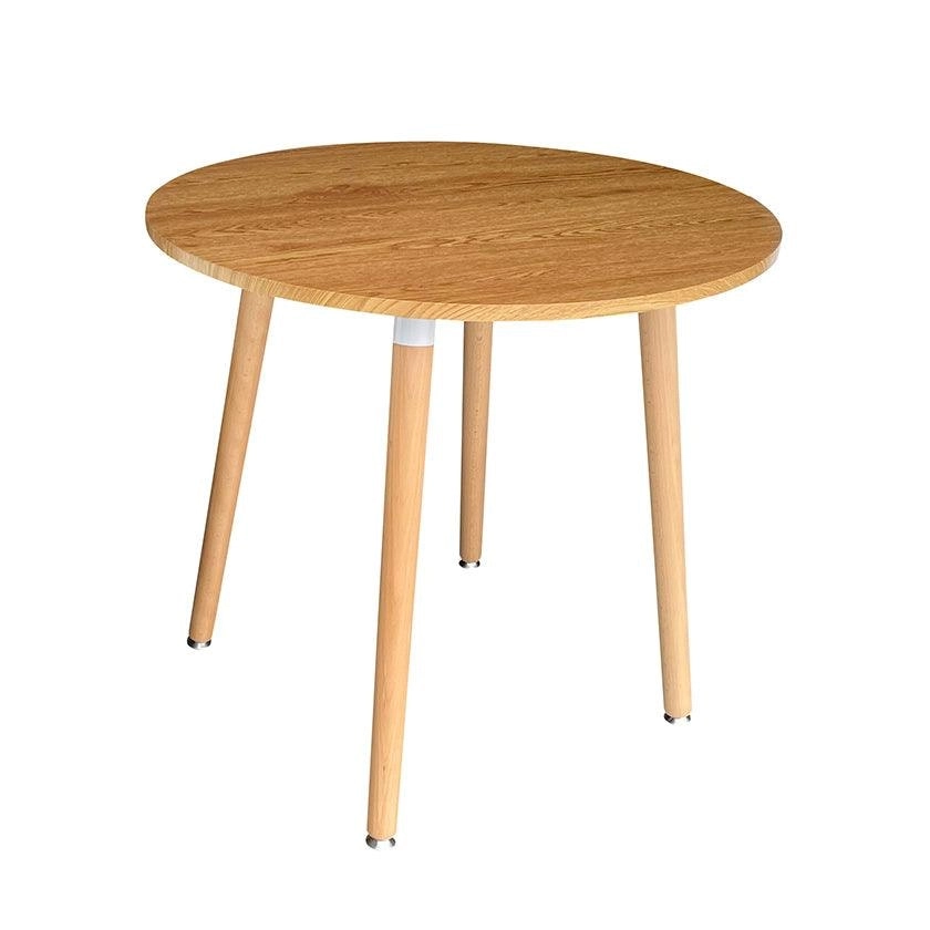 Chotto - Enso Round Top Dining Table with Wooden Legs - Wood