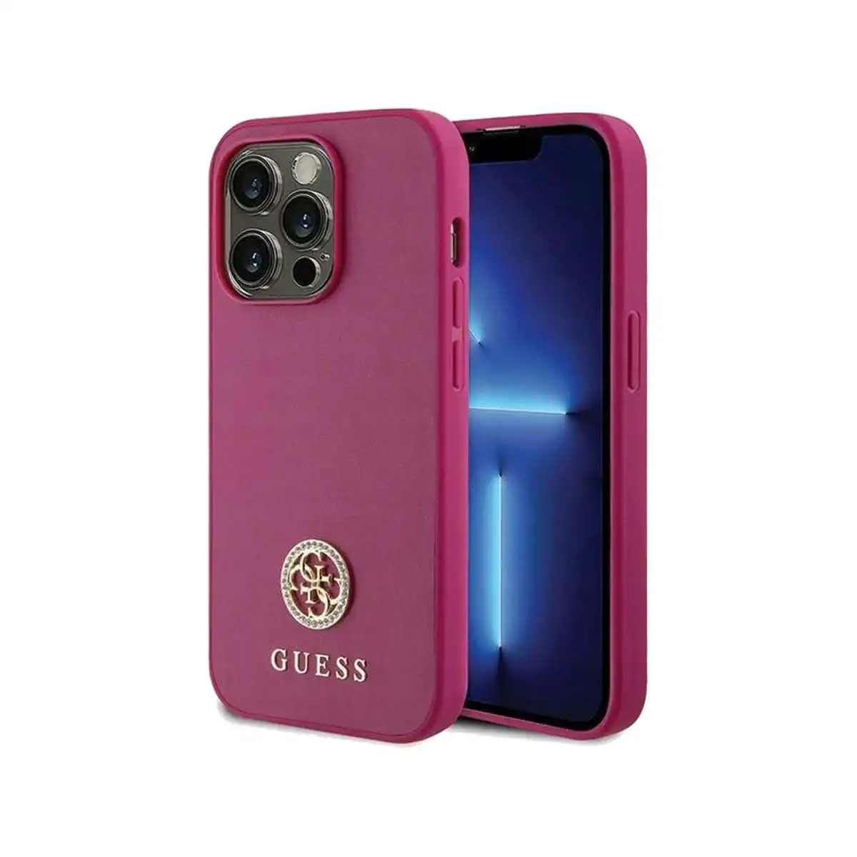 Guess 4G Diamond Smooth Leather Phone Case for iPhone 15 Pro