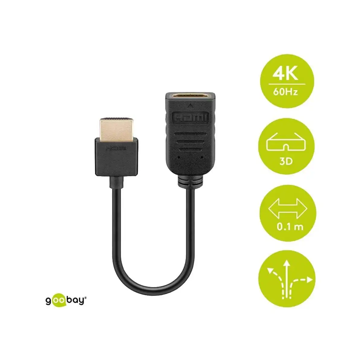 Goobay HDMI Flex Adapter 0.1M - Black