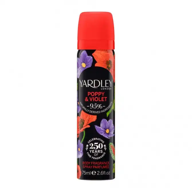 Yardley Poppy & Violet Body Spray 75ml