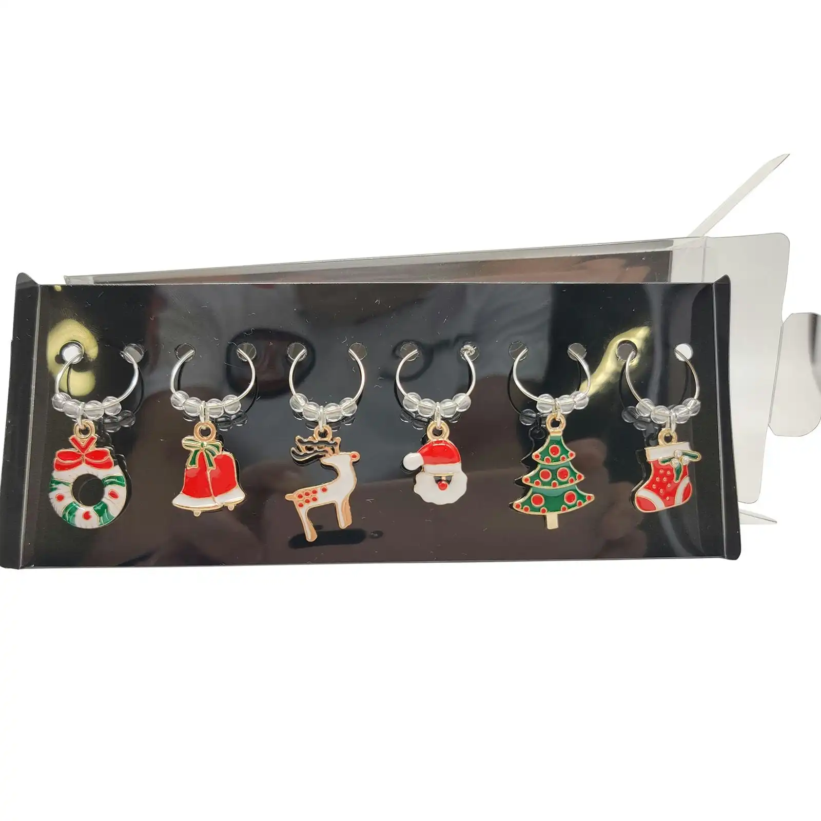 Bread and Butter (6) Various Christmas Mix Wine Glass Charms - 6 Pack