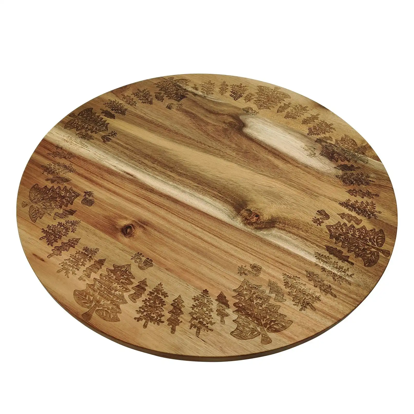 Bread and Butter 18 Inch Wooden Lazy Susan Tray - Trees