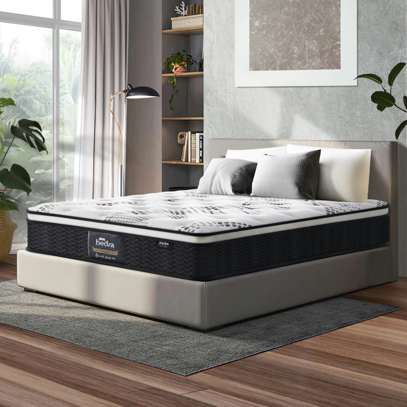 Bedra Queen Mattress Cool Gel Foam Euro Top Bed Pocket Spring Medium Firm 22cm