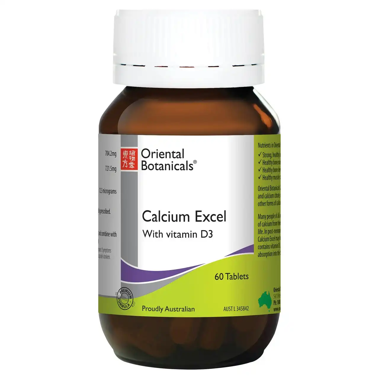 Oriental Botanicals Calcium Excel 60 Tablets