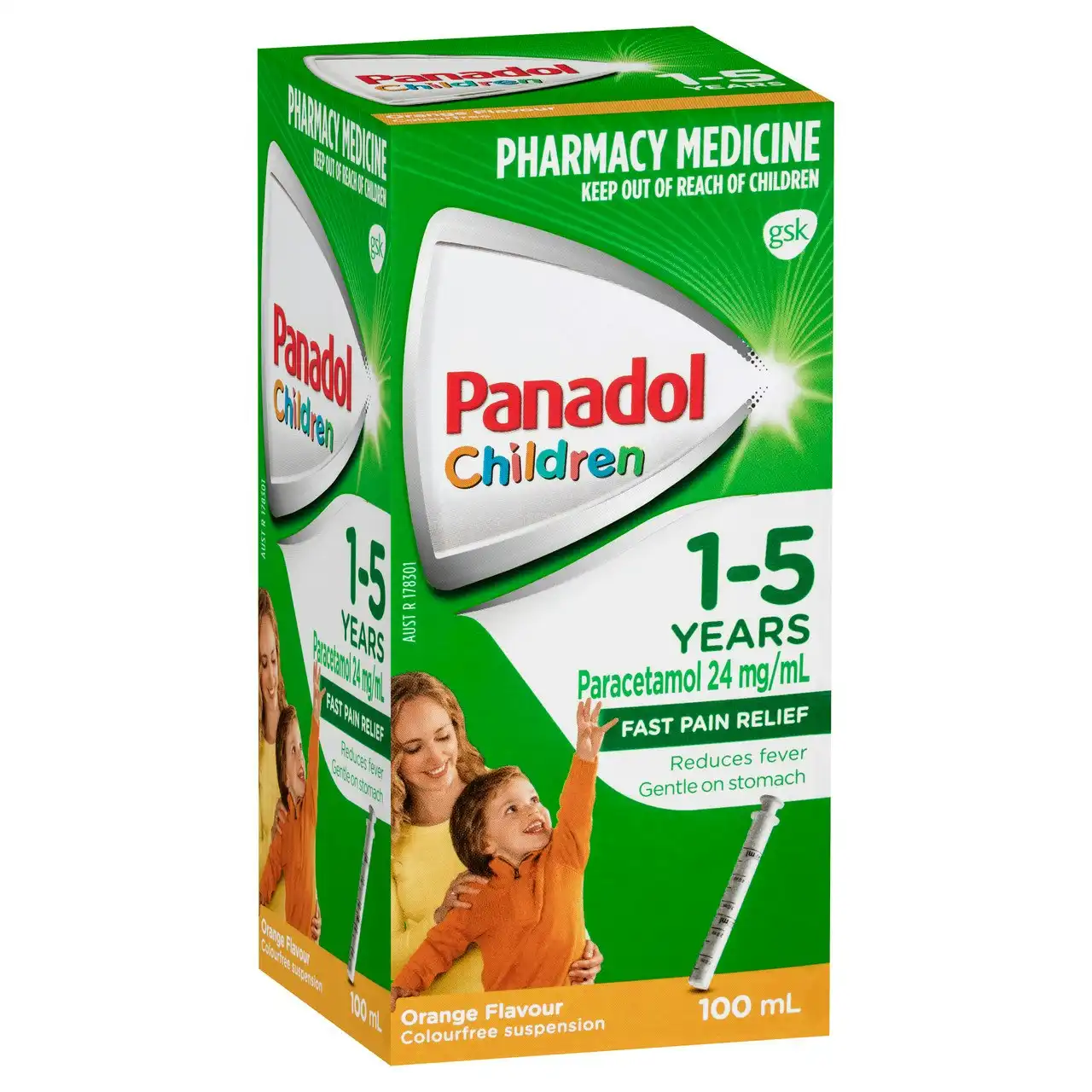 Panadol Children 1-5 years Colourfree Suspension, Orange Flavour, 100ml