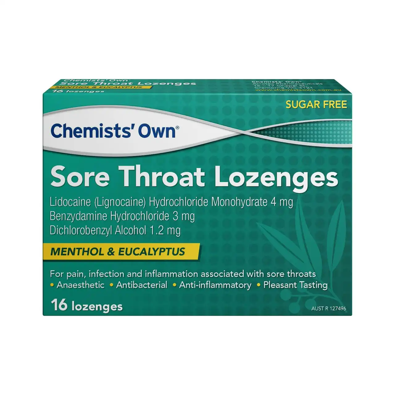 Chemists Own Sore Throat Lozenges Menthol & Eucalyptus 16