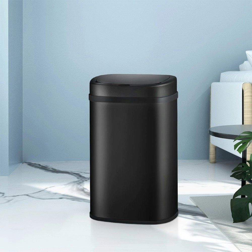 Devanti 50L Sensor Bin Motion Rubbish Automatic Black