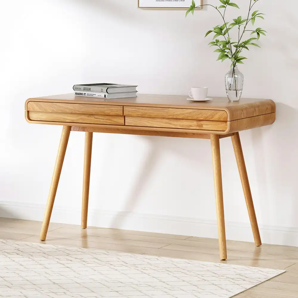 Artiss Computer Desk Drawer Natural Wood 100CM