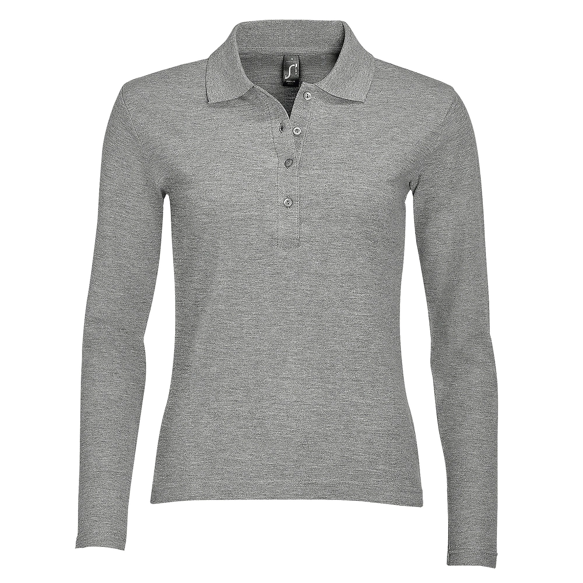 SOLS Womens/Ladies Podium Long Sleeve Pique Cotton Polo Shirt