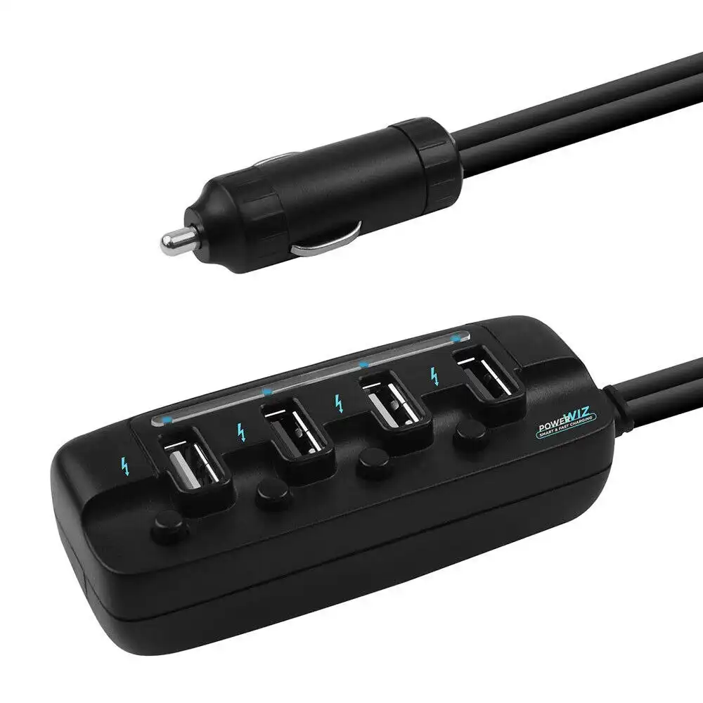 mBeat 4 Ports Usb Rapid Car Charger - Black