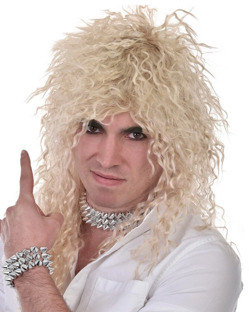 Rock God Crinkle Long Blonde Costume Wig