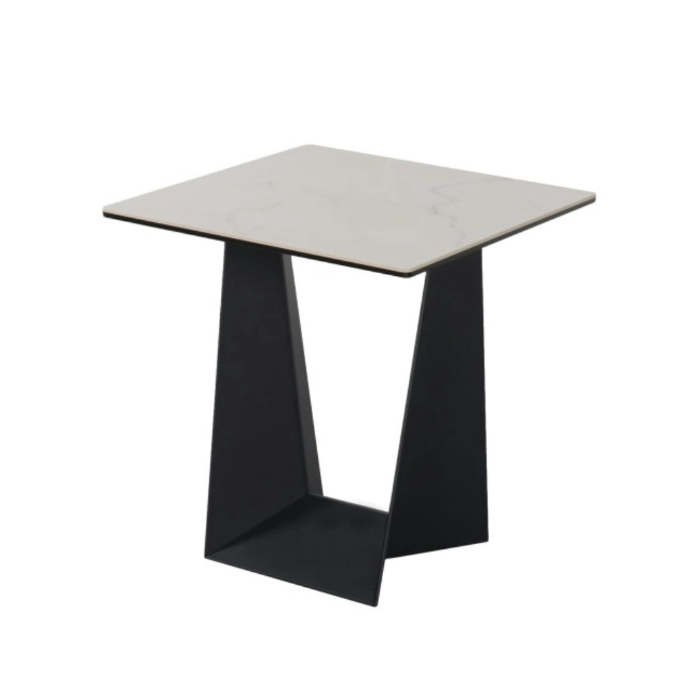 Raimon Furniture Arianna Modern Square End Lamp Side Table Ceramic - Marmo