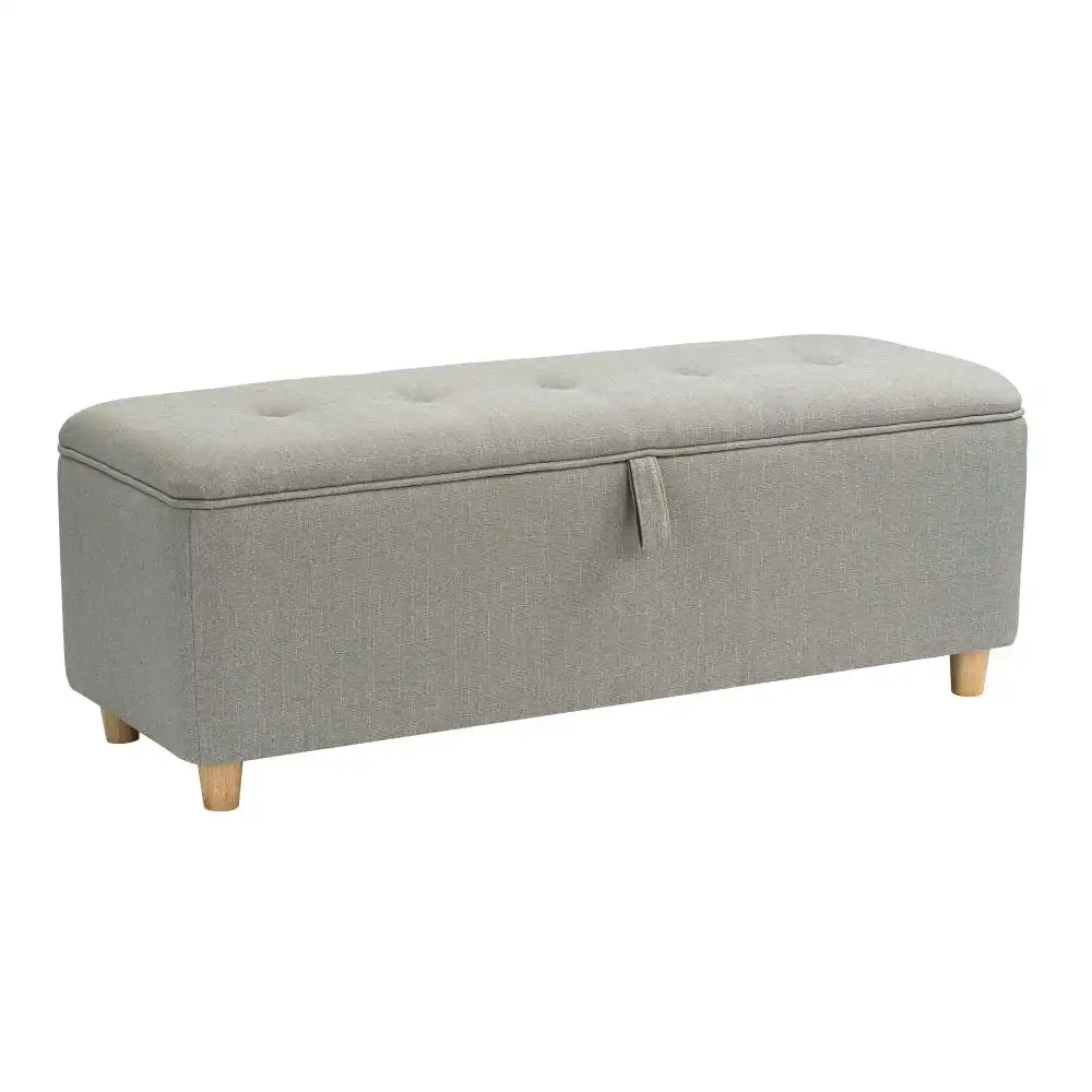 Design Square Nars Fabric Storage Ottoman Sofa Bench Foot Rest Sool Light Beige