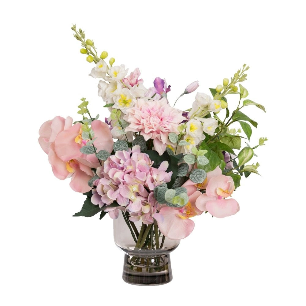 Glamorous Fusion Pink Dalphinium & Hydrangea 59cm Artificial Faux Plant Flower Decorative Mixed Arrangement