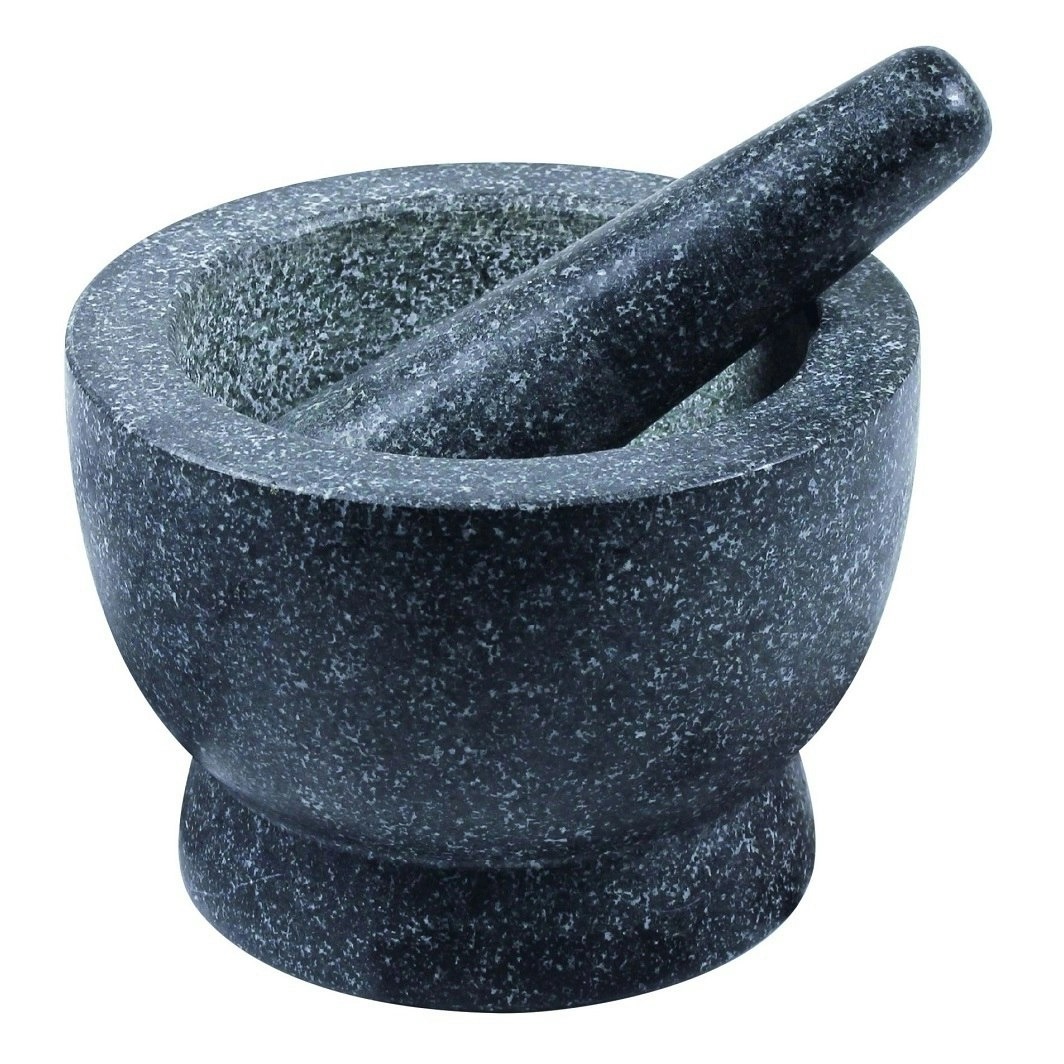 Davis & Waddell GRANITE MORTAR & PESTLE GREY 17 x 12cm