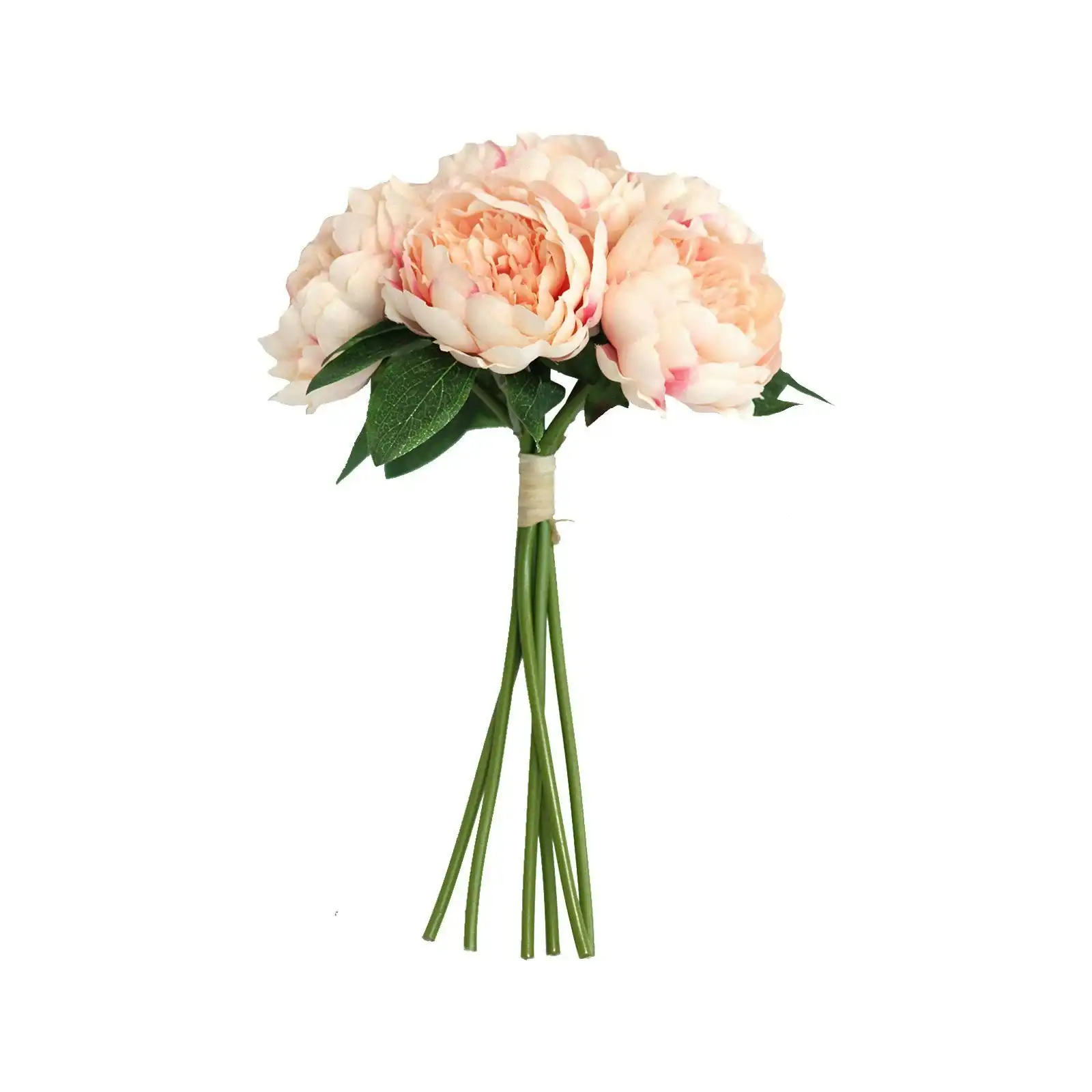 Artificial Peach Colour Peony Posy Flowers Bouquet 35cm